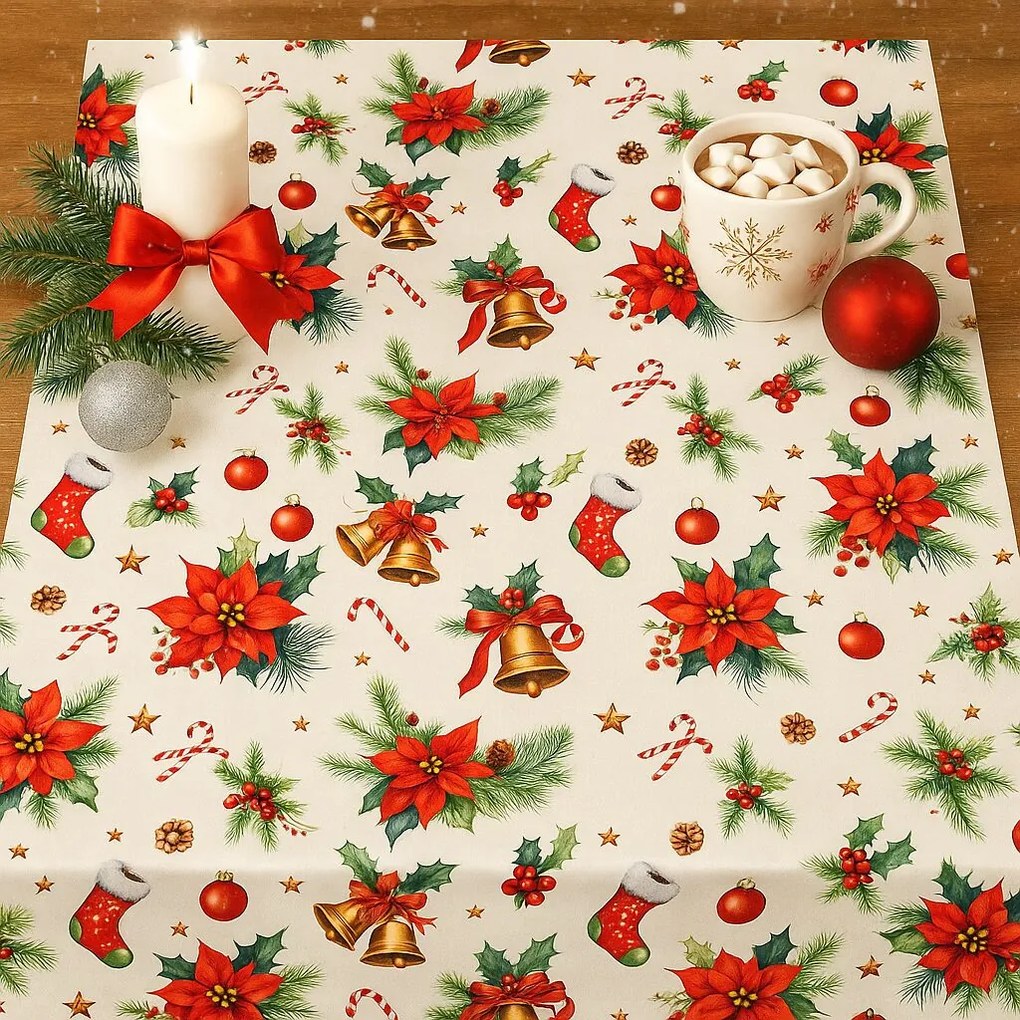 Karácsonyi terítő Karácsonyi rózsa140 x 180 cm TiaHome