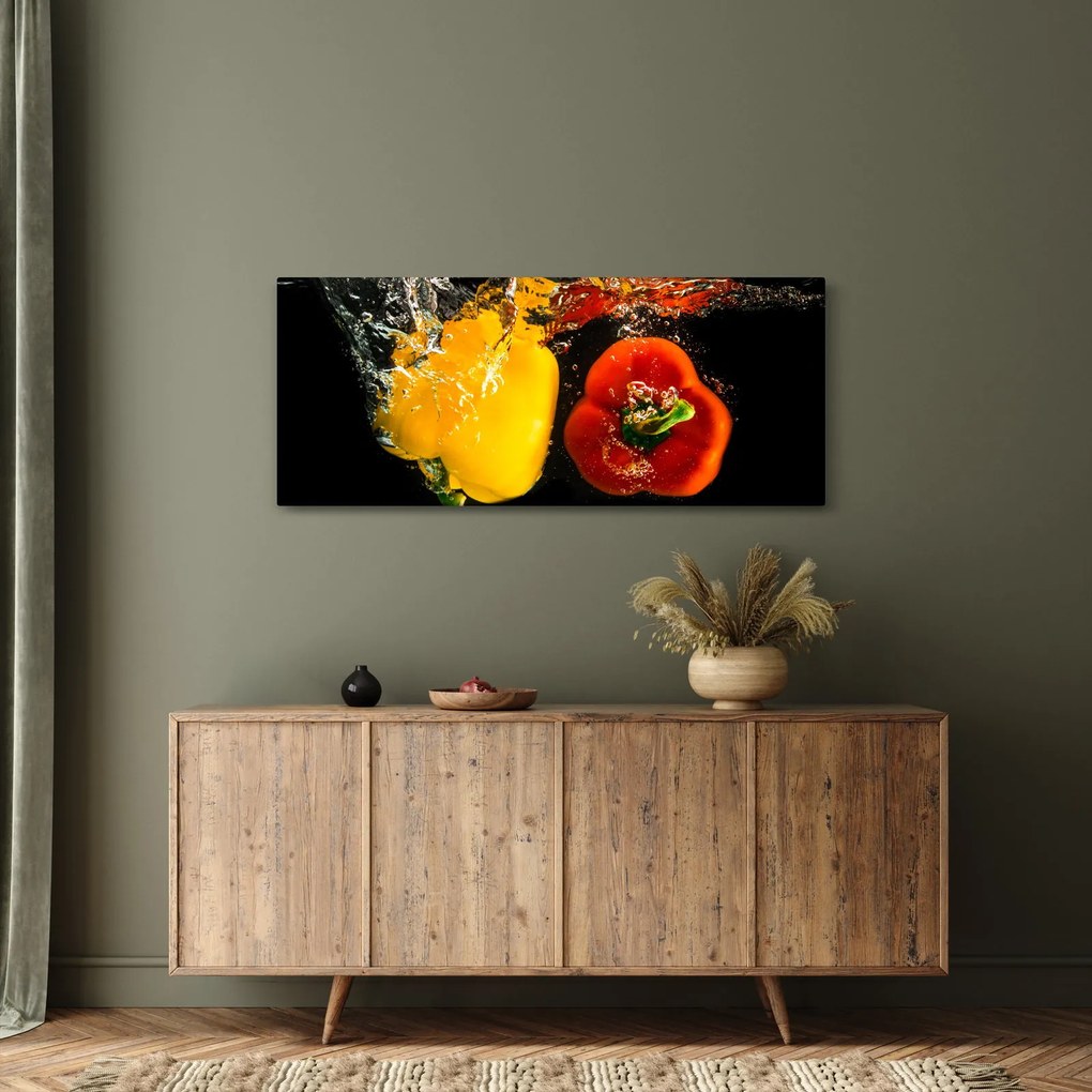 Kép - paprika a vízben (120x50 cm)