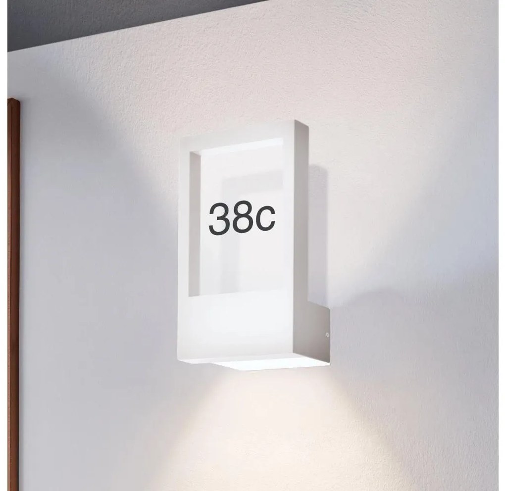 Eglo 98143 - Házszám MONTEROS 1xE27/28W/230V IP44 fehér