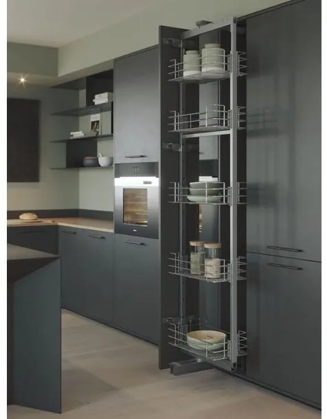 Konyhai fémrács, kamravasalat, 500mm, króm, teljes kihúzású, csillapított záródás, 1215-1515mm,4 kosár SIGE, Green Line 260