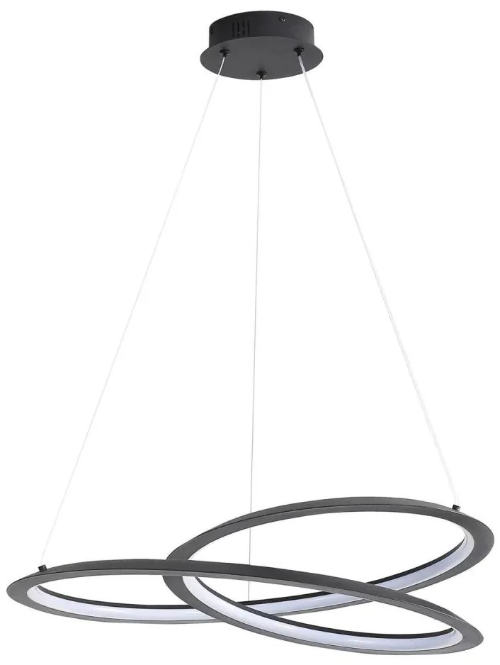 LED Csillár zsinóron TANGO LED/44W/230V 4000K átm. 60 cm fekete