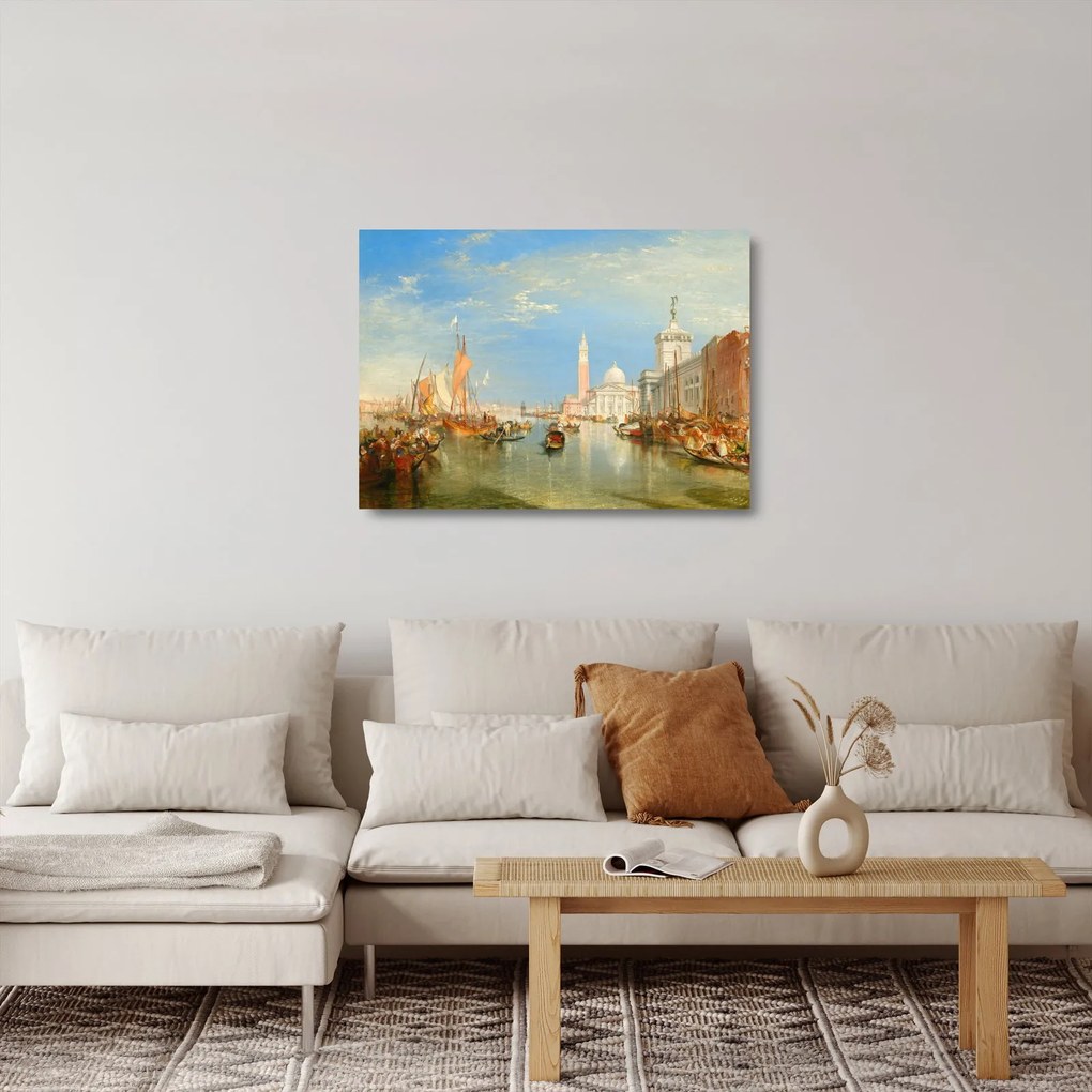 Üveg kép - Joseph Mallord William Turner, Venice the Dogana and San Giorgio Maggiore, reprodukciók (70x50 cm)