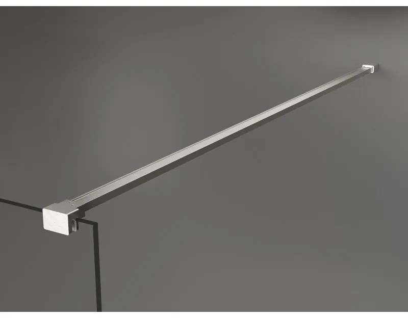 Mexen Kioto, Walk-In zuhanyparaván 140 x 200 cm, 8 mm-es üveg bordás mintával, csiszolt acél profil, 800-140-101-97-09