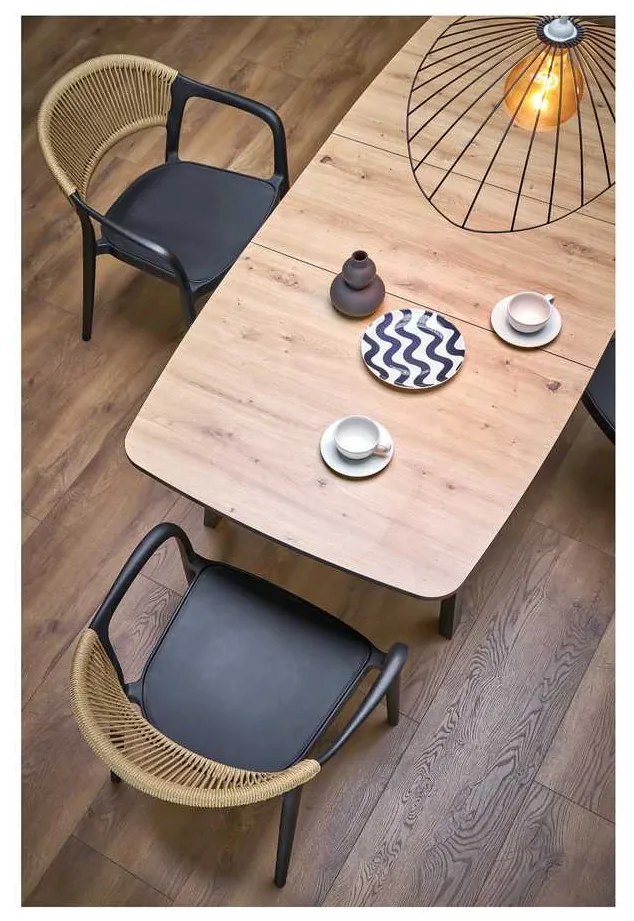 Hank étkezőasztal, artisan tölgy / fekete
