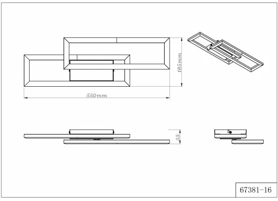 Globo 67381-16 - LED mennyezeti lámpatest WILTON LED/16W/230V 3000/4000/6000K