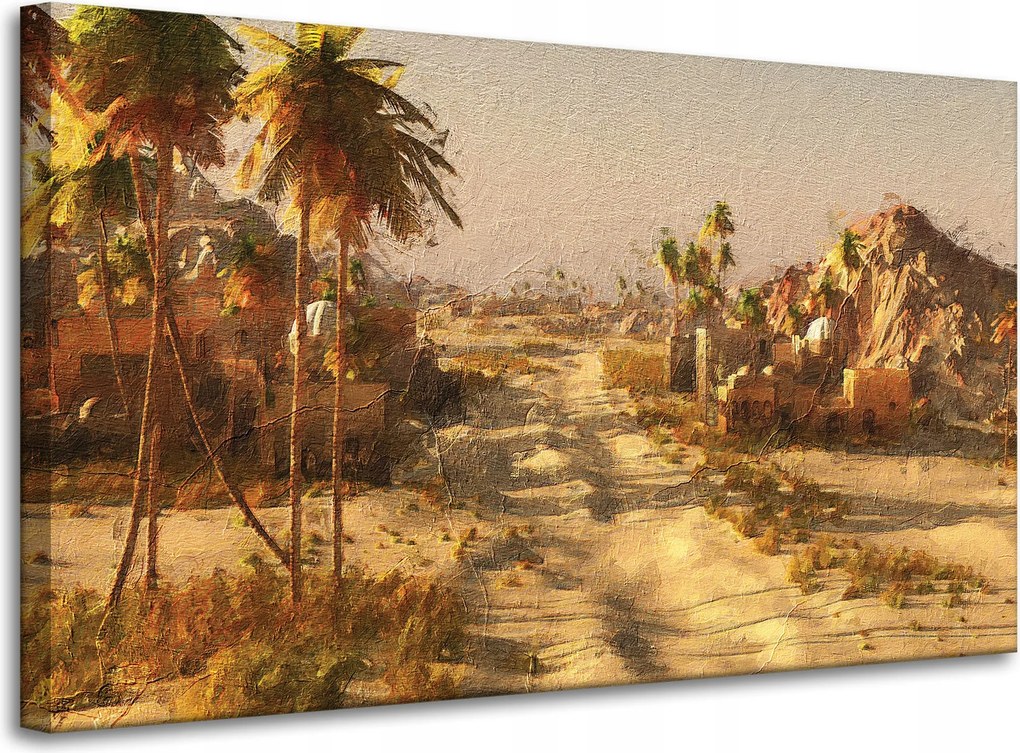 Vászonkép Sivatagi város Nap Régi fotó 100x60 cm