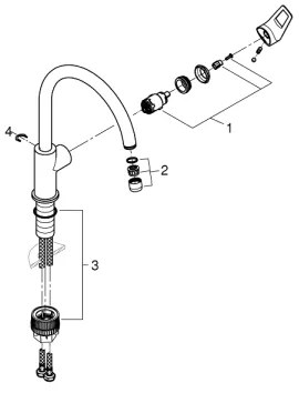 GROHE 31368001 - Mosogató csaptelep BAULOOP, fényes króm