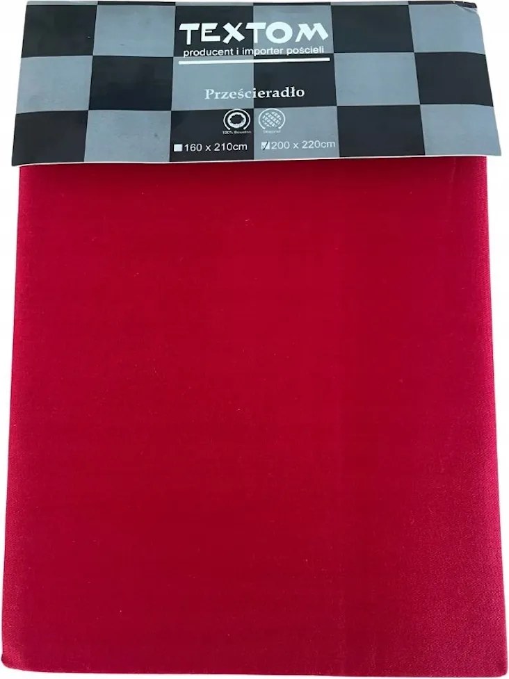 Pamut-szatén Lepedő 100% 200x220CM Bordó Gumi Nélkül