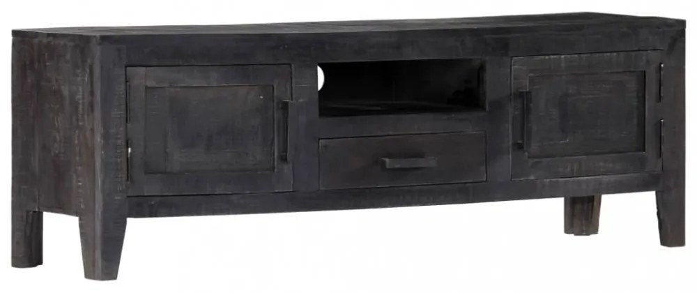 vidaXL fekete tömör mangófa TV-szekrény 118 x 30 x 40 cm