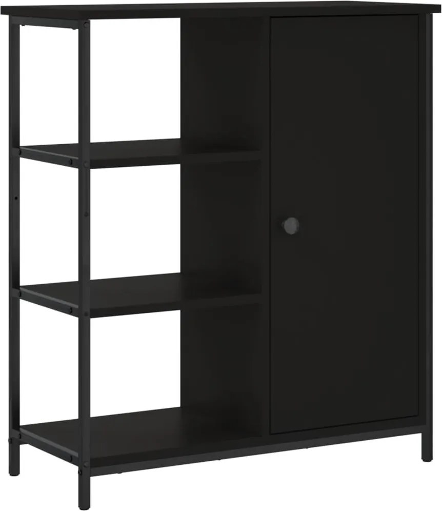 vidaXL fekete szerelt fa tálalószekrény 70 x 30 x 80 cm