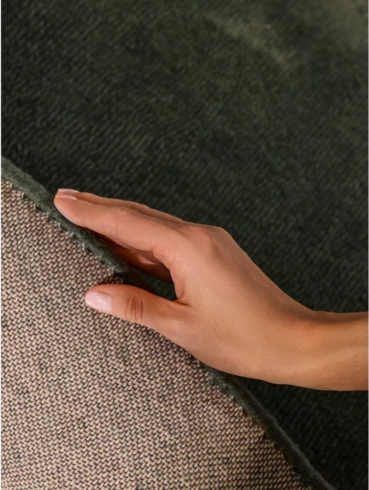 Sötétzöld kézi szövésű gyapjúkeverék kerek szőnyeg ø 160 cm Kari Organic – Villeroy&amp;Boch