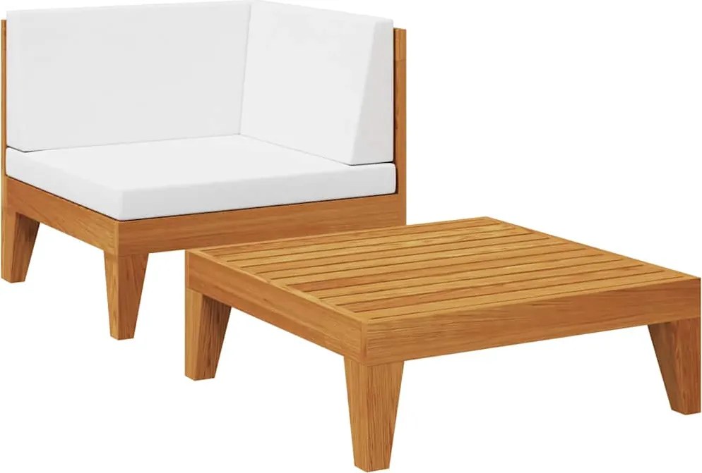 vidaXL 2 részes tömör akácfa kerti ülőgarnitúra párnával