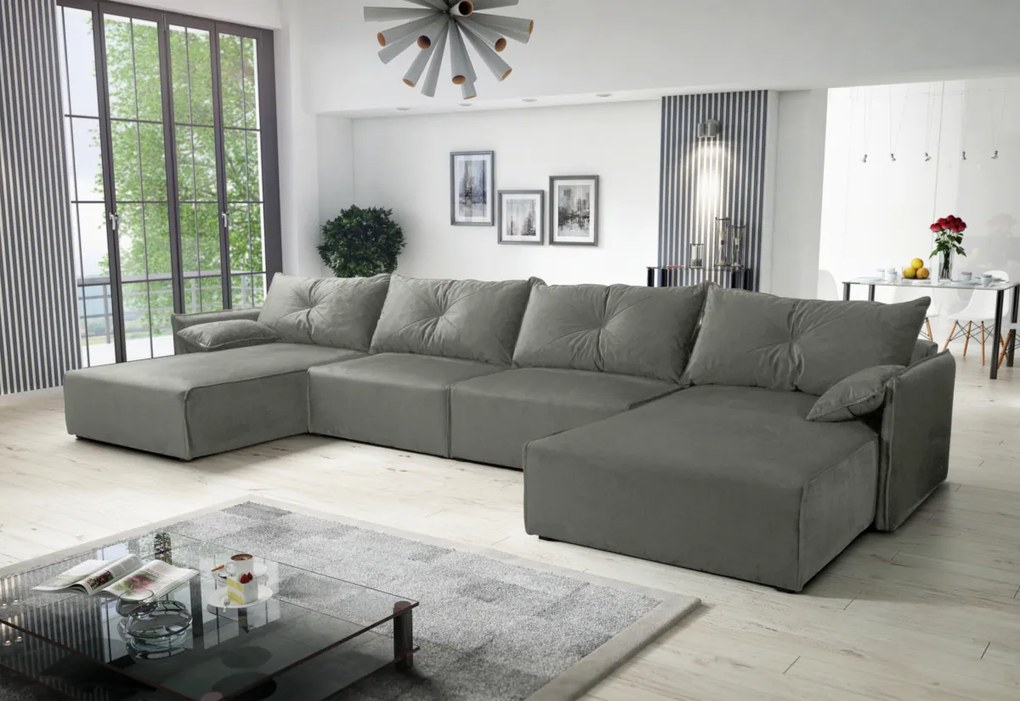 MENOM U alakú ülőgarnitúra, 420x85x179, royal 22