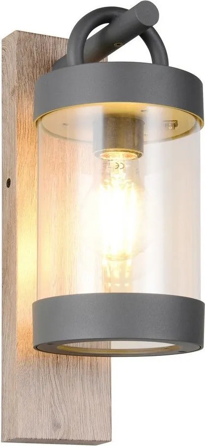 TRIO 204160135 SAMBESI Modern Kültéri Fali Lámpa Sötét Fa, Világos Fa E27 IP44