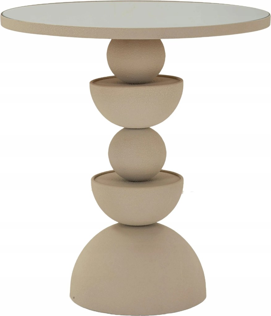 Dohányzóasztal Fém Tükör Asztallap Ø 45 CM 45X45X49,5 CM