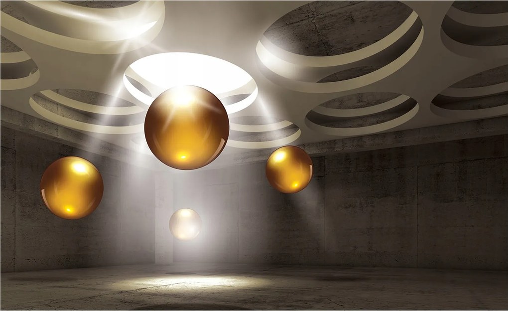 Fotótapéta Arany gömbök absztrakt beton minimalizmus elegancia 208x146 +ragasztó