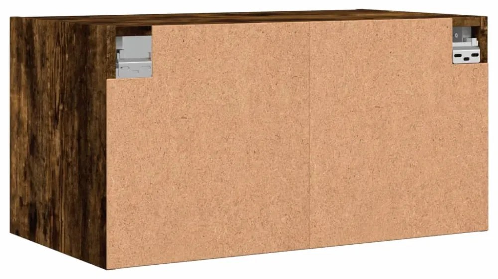 2 db füstös tölgy színű faliszekrény üvegajtókkal 68,5x37x35 cm
