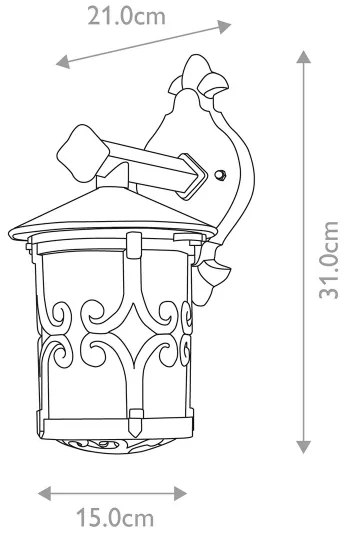 Elstead BL8-BLACK - Kültéri fali lámpa HEREFORD 1xE27/100W/230V IP23