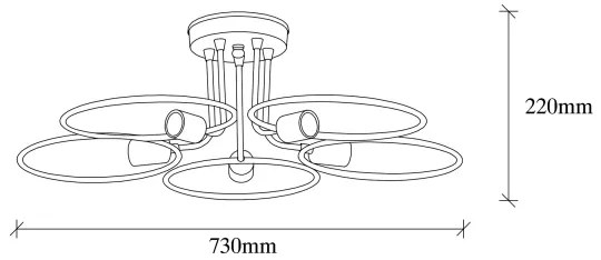Csillár CIRCLE 5xE27/40W/230V