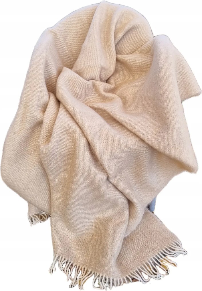 Bárány gyapjú takaró rojtokkal 150x200 bézs