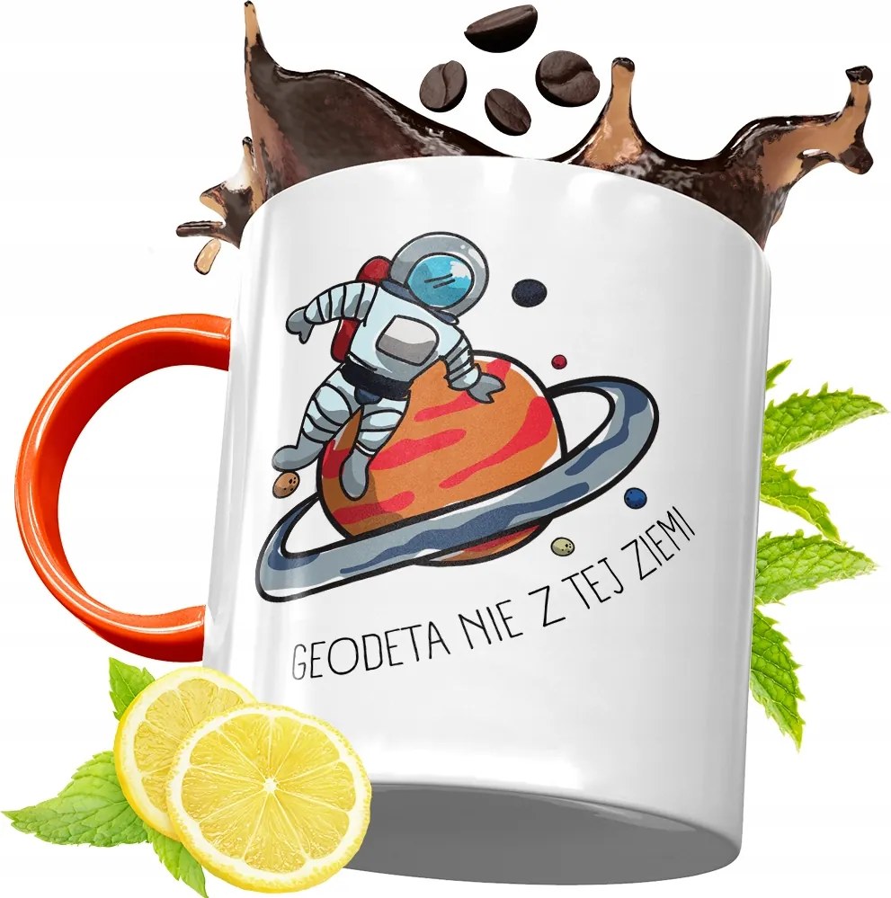 Narancssárga Bögre Földmérőnek Ajándék fényképes nyomtatással