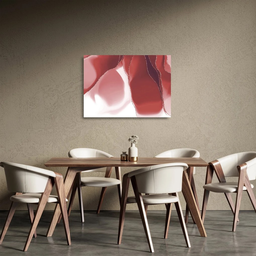 Üveg kép - Piros absztrakt virág N⁰3 (70x50 cm)