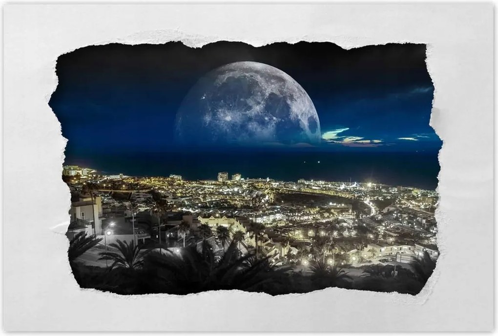 Poszterek 60x40 Hold a város felett Éjszaka