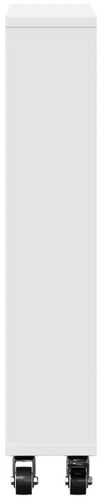 fehér szerelt fa keskeny tárolókocsi 48 x 13 x 68 cm