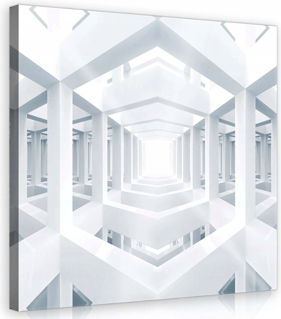 Vászonkép 80x80 Fehér Oszlopok Minimalista Művészeti Folyosó és Kilátások