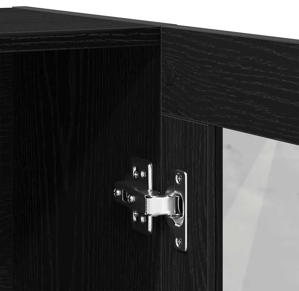 fekete tölgy színű szerelt fa könyvszekrény 82,5x30,5x115 cm