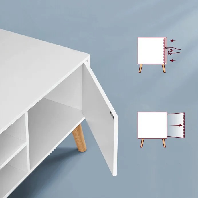TV-állvány 120 × 40 × 49 cm, MDF, fehér AKF-E1146 WT