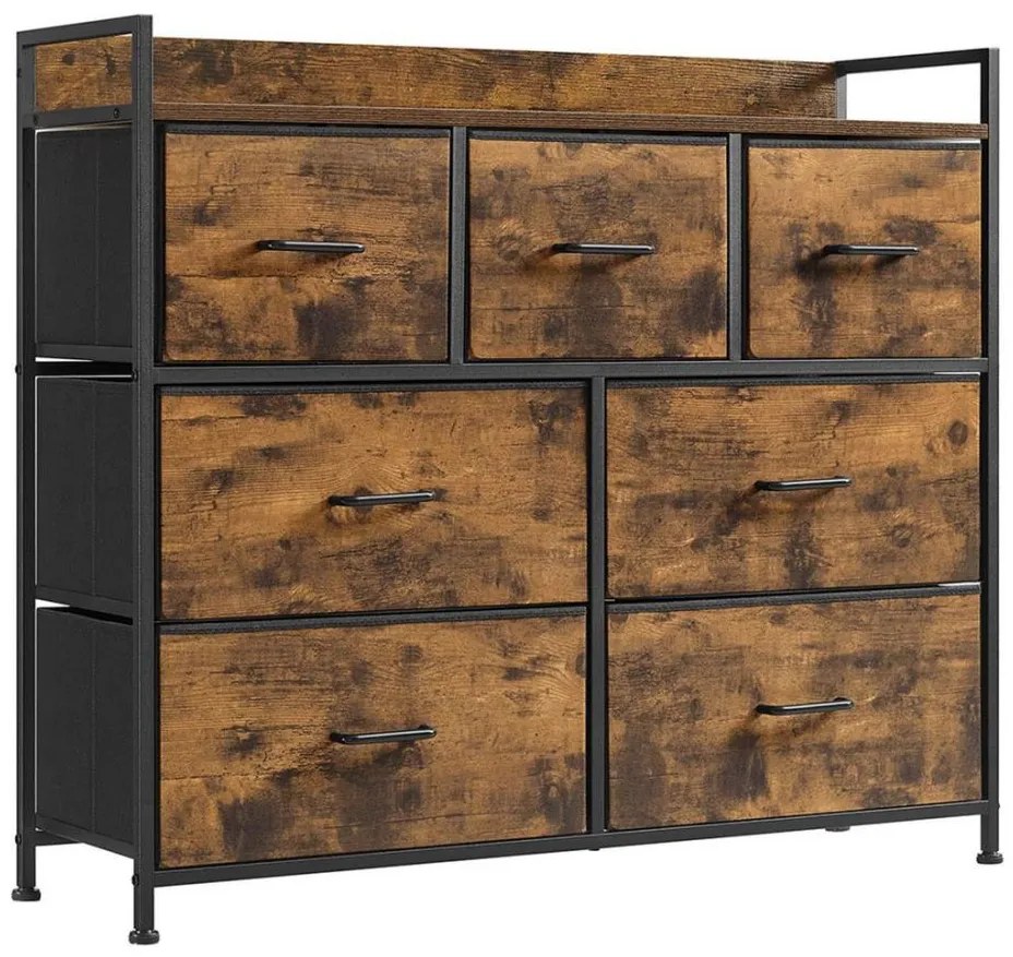 KIRA fiókos komód barna/fekete