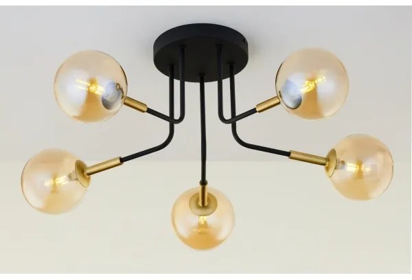 Jupiter 2038 - Felületre szerelhető csillár BURANO 5xG9/10W/230V fekete/arany/bézs
