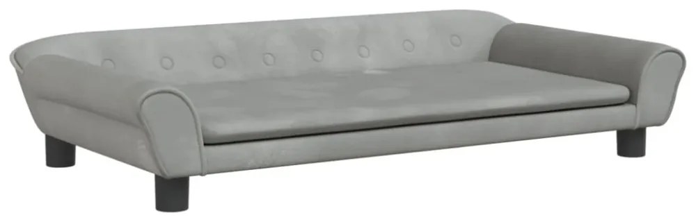 világosszürke bársony gyerekkanapé 100 x 50 x 26 cm