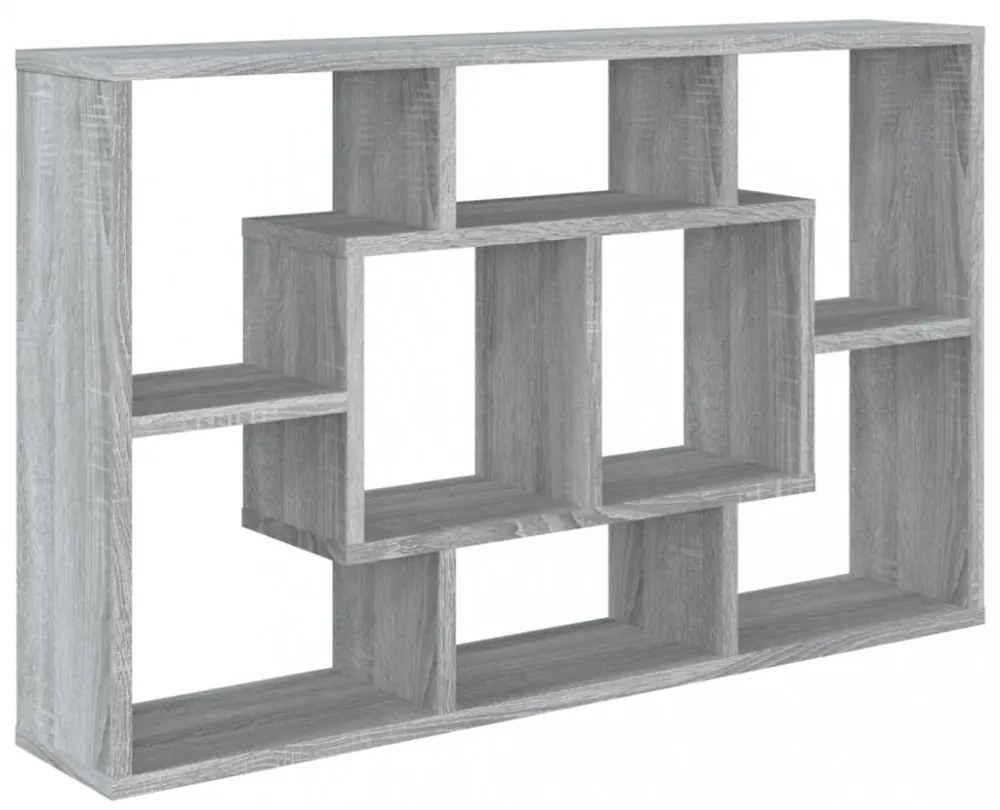 szürke sonoma színű szerelt fa fali polc 85x16x52,5 cm