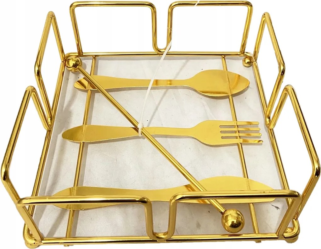 Szalvétatartó Nice Life fém sárga 1 db