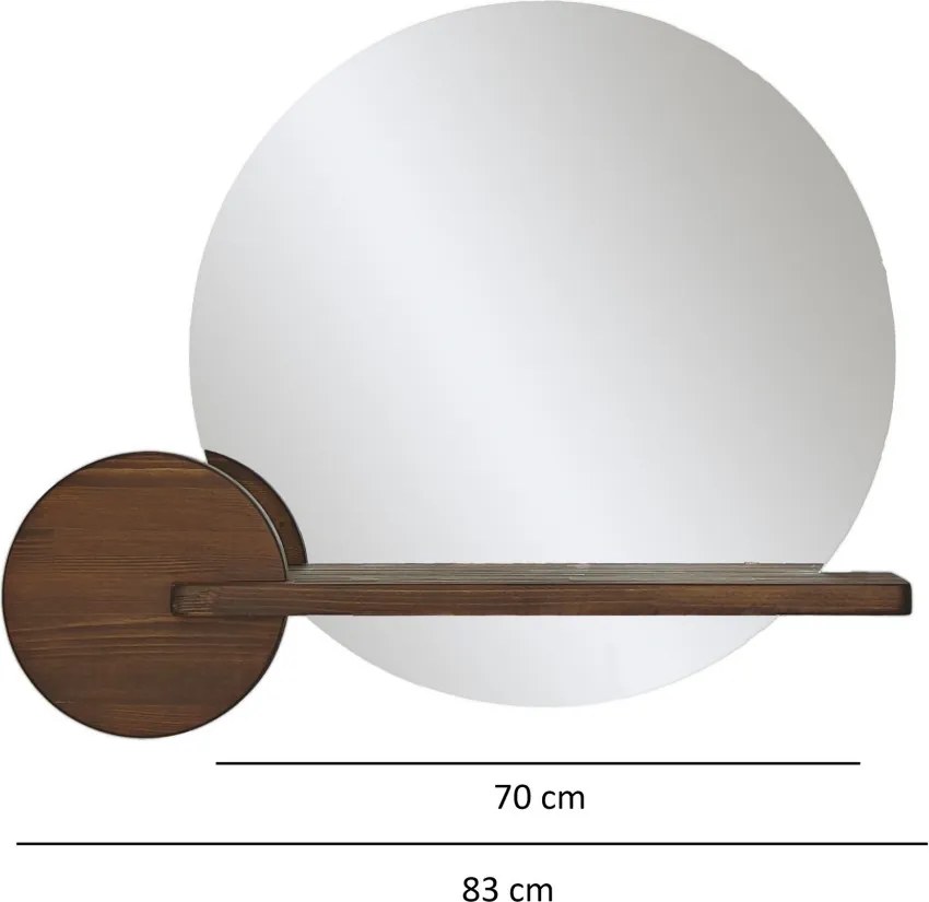 Points tükör, dió, 83 cm