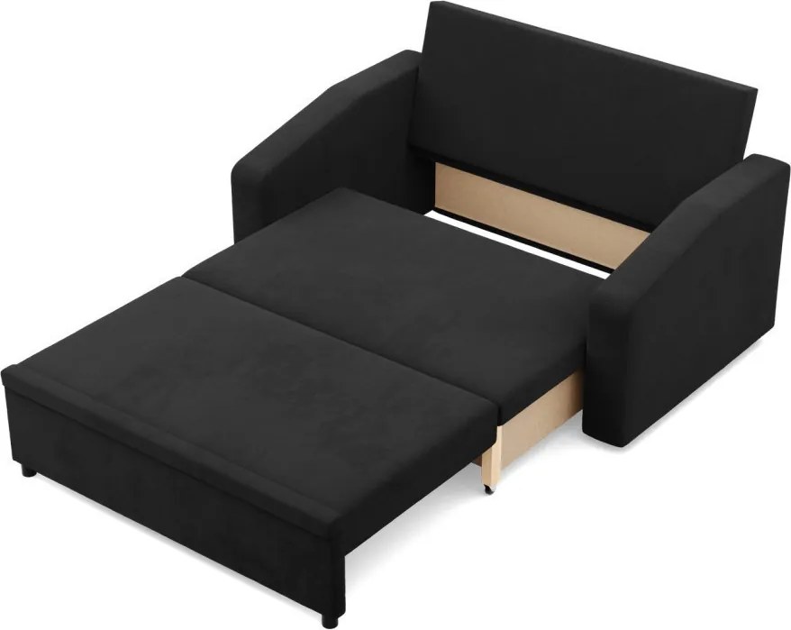 Zeus kanapé, szövet anyag, hab töltet, döntött kartámasz, fekete