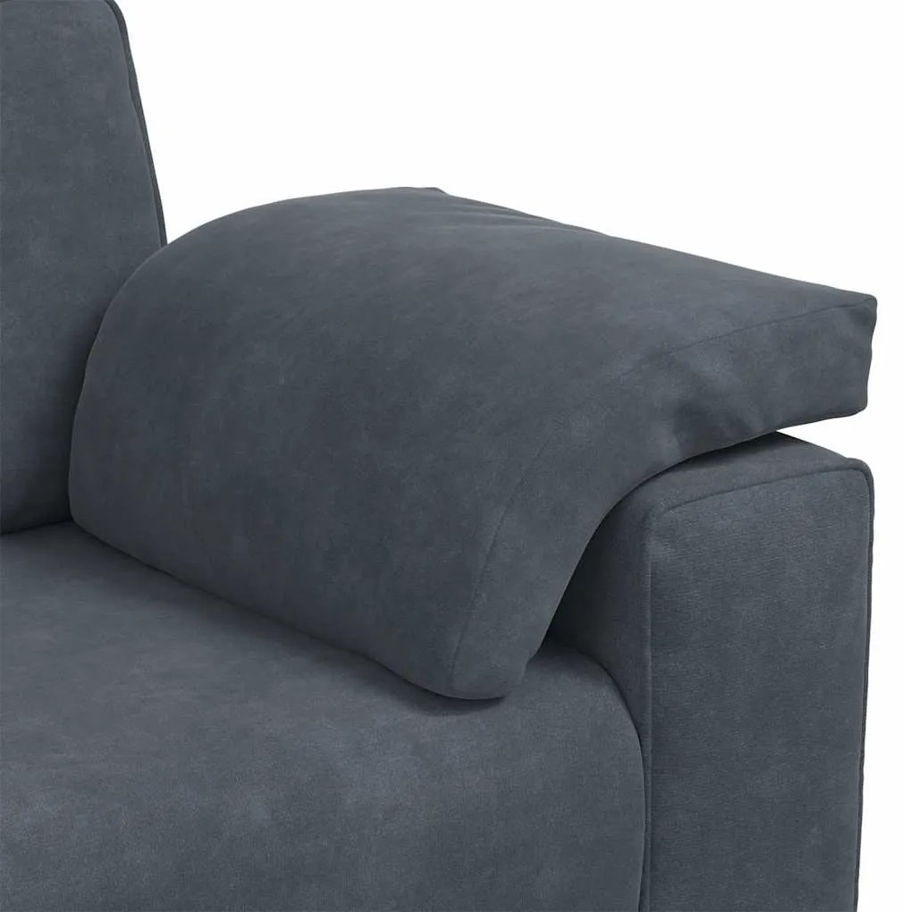 sötétszürke bársony loveseat kanapé 140 cm