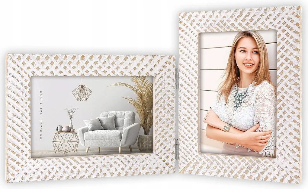 Dupla képkeret két képhez 15x20 álló függőleges szint ajándék