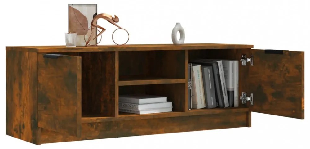 füstös tölgy színű szerelt fa TV-szekrény 102 x 35 x 36,5 cm