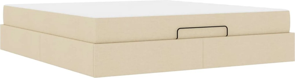 vidaXL Ágykeret matraccal matracmal 2 pcs Krém szövet