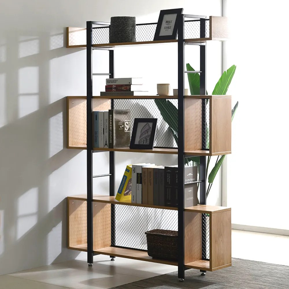 3 polcos polcállvány, tölgy/fekete, KILIS NEW TYP 3