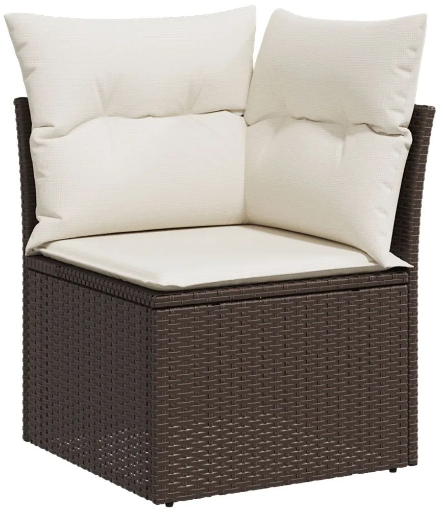 Kert Sofa Szett 9 db-os Barna Rattan Kert Sofa Tárolóval