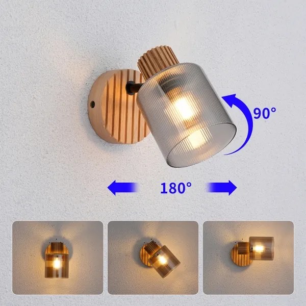 Brilagi - Fali spotlámpa HYGGE 1xE14/15W/230V fa/füstszínű
