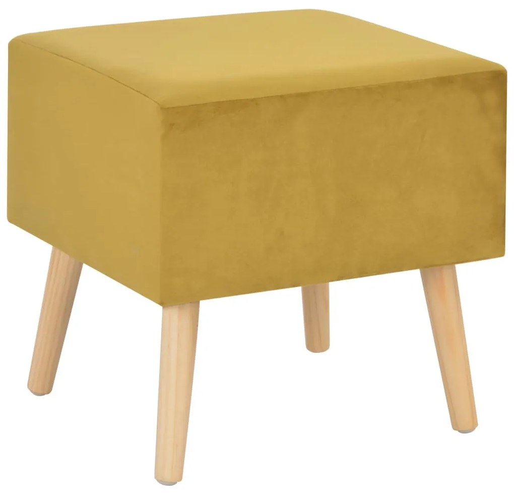 2 db mustársárga bársony éjjeliszekrény 40 x 35 x 40 cm