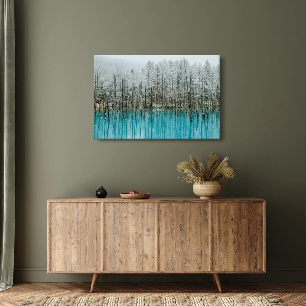 Kép - Türkiz tó, Biei, Japán (90x60 cm)
