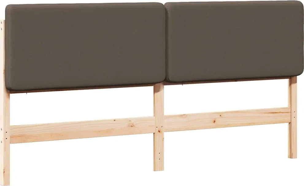 vidaXL Kárpitozott fejtámla Barna és taupe 180 cm Tömör fenyőfa