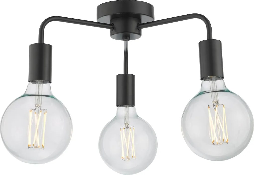 Dar Lighting modern mennyezeti lámpa dena matt fekete darden5322