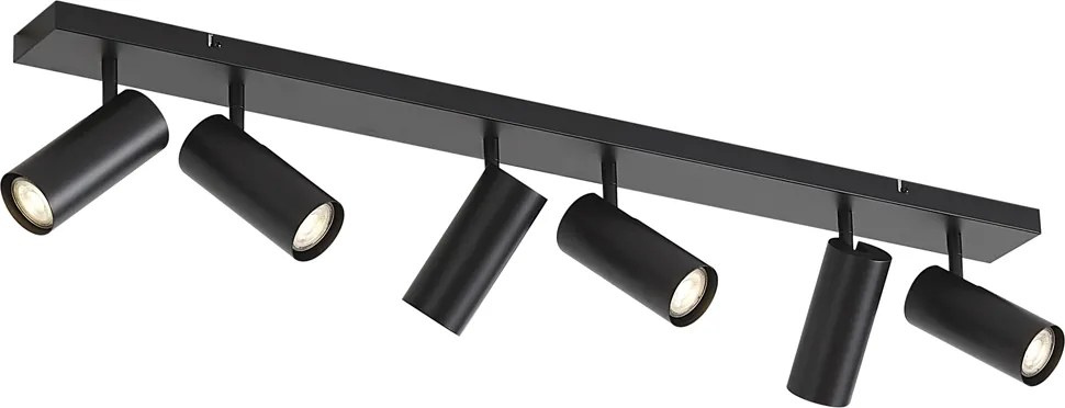 Modern mennyezeti lámpa fekete 102 cm 6 izzós állítható - Renna